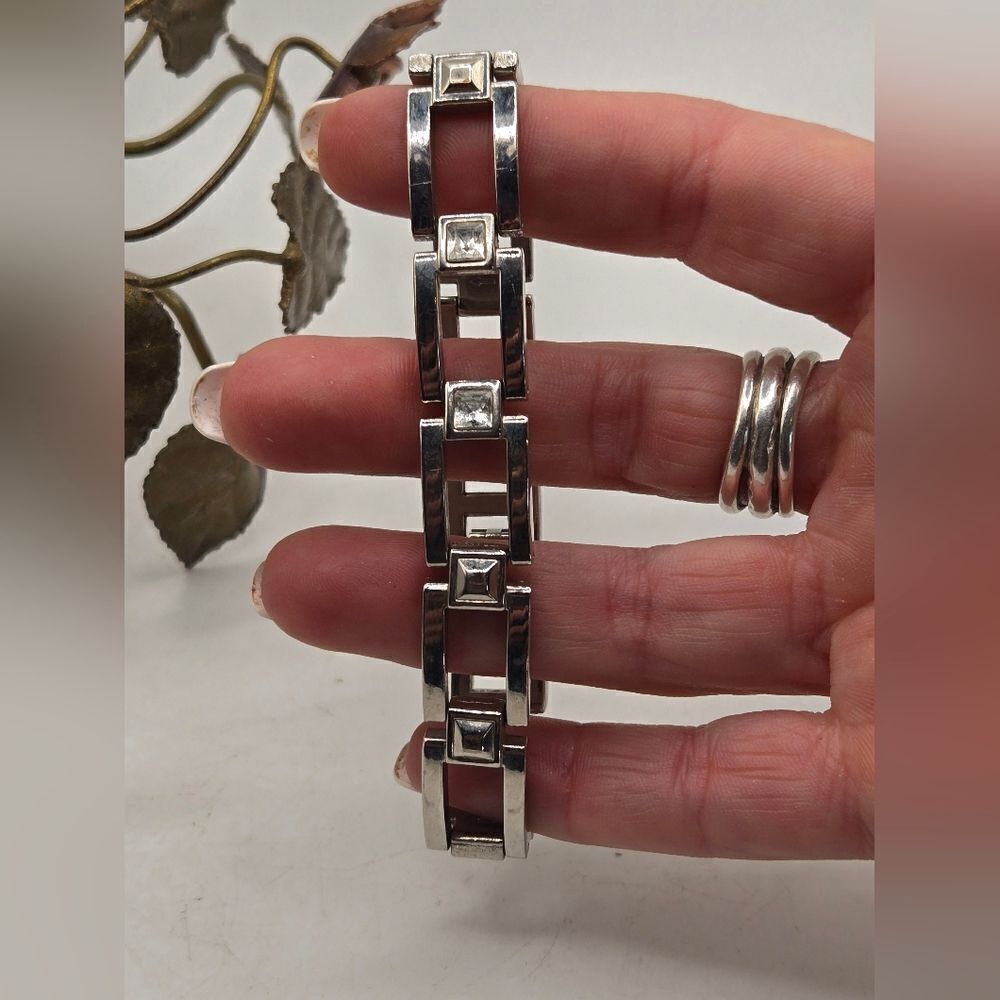 "5/$40" Silvertone Square Link Chain Bracelet